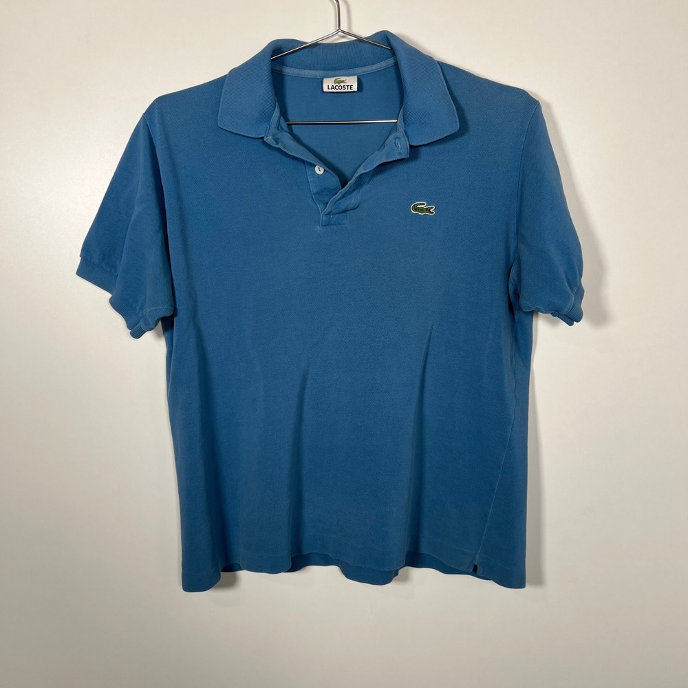 Vintage Lacoste Classic Blue Polo Shirt Short Sleeve Size 5 100% Cotton‎